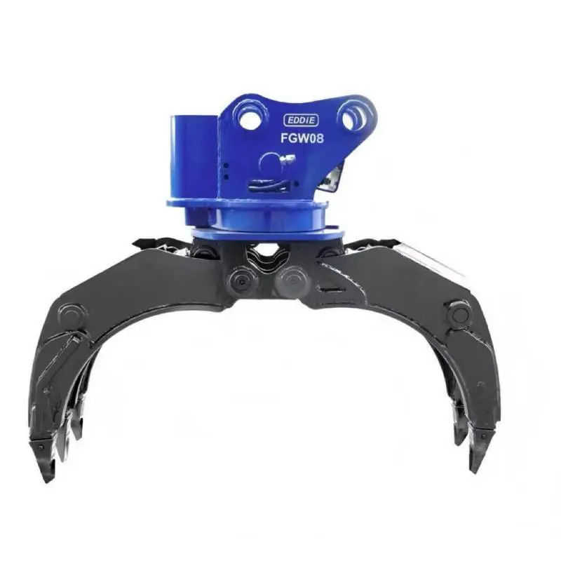 EDDIEMachinery FGW10 Super-Heavy Wood Grapple: 25t+ Excavator Industrial-Scale Log & Rock Handling Tool